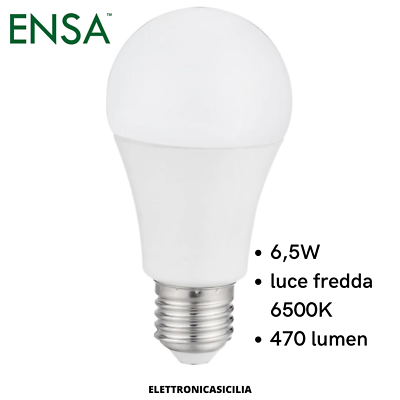 Lampadina led attacco E27 6W 9,5W 11W, luce fredda 6500K o luce calda 3000K LED