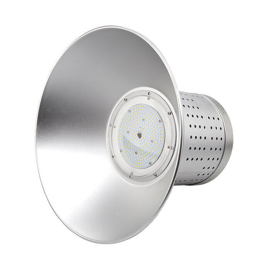 Faro led industriale per soffitti alti con riflettore 6500K, IP20, 120W e 200W