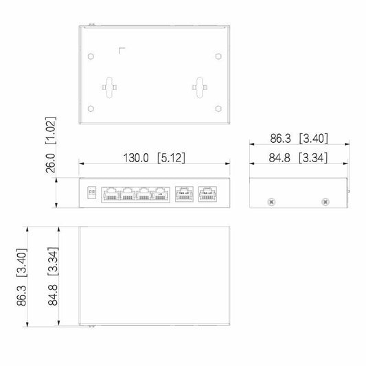 Switch PoE 4 Porte + 1 Porta Hi-PoE OEMdahua