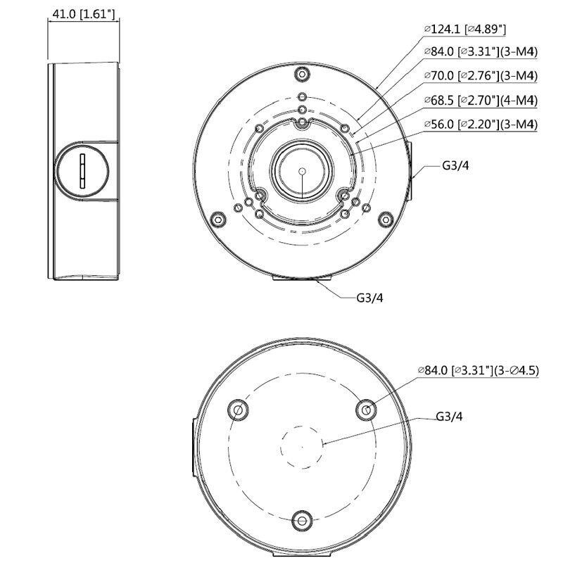 PFA130E Scatola box Di Giunzione In Alluminio Per Telecamera OEM Dahua