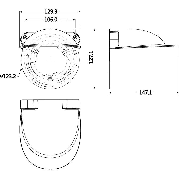 Staffa antipioggia - copertura - custodia per telecamere dome - DAHUA pfa200w