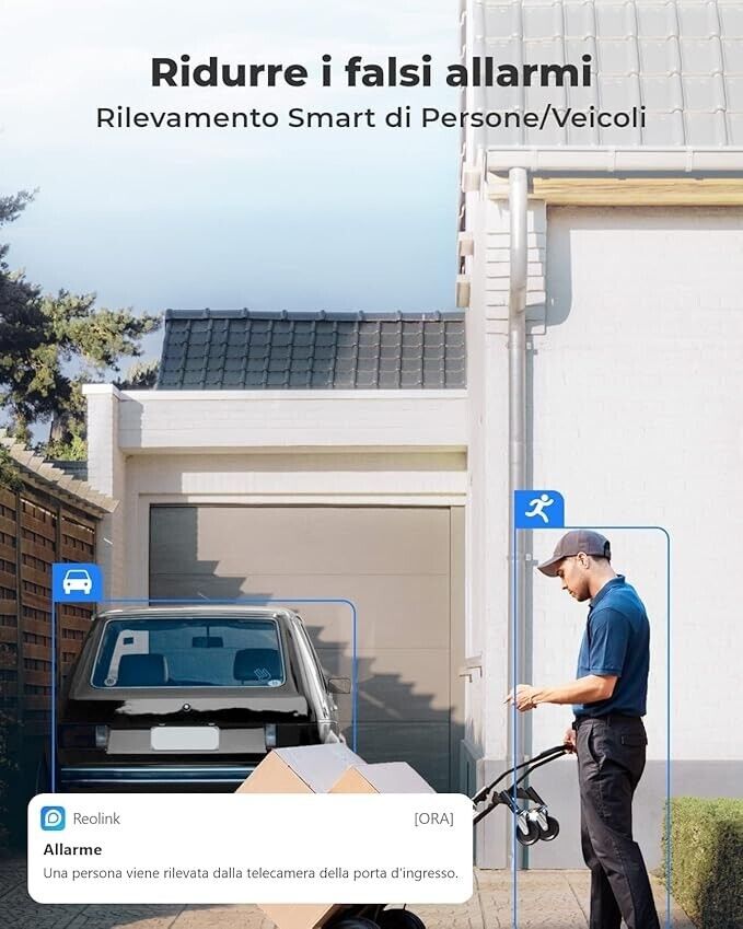 Reolink telecamera 2K 4MP senza fili batteria ricaricabile pannello solare