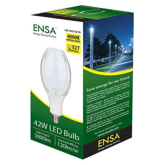 Lampada Led E27 5200Lm 4000K luce naturale illuminazione stradale