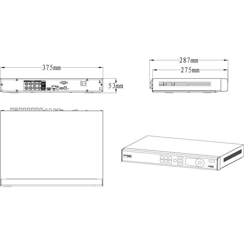 Videoregistratore dvr xvr IBRIDO 5IN1 HDCVI AHD HDTVI CVBS IP 8 CH 4K P2P