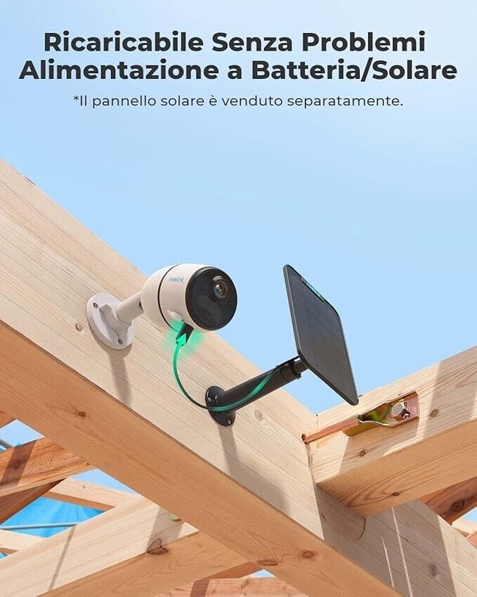 Reolink telecamera 2K 4MP senza fili batteria ricaricabile pannello solare