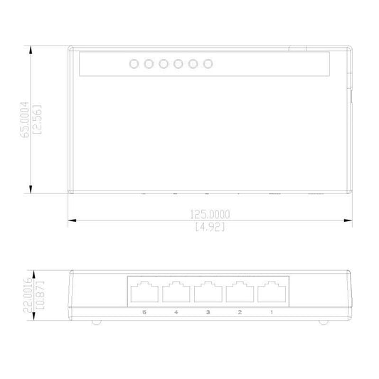 Switch di rete Gigabit Ethernet 5 porte OEMdahua