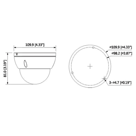 Telecamera TVCC videosorveglianza wireless wi-fi mini dome 3mp ottica fissa IP