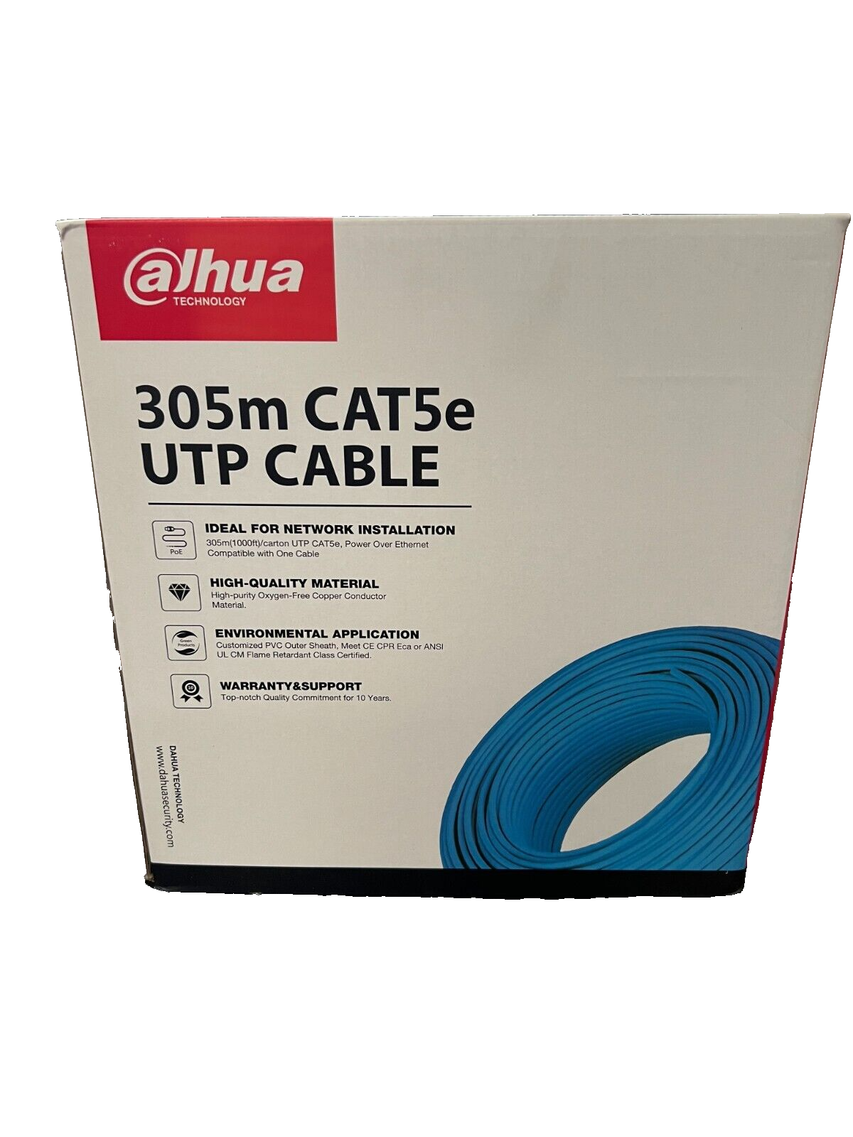 MATASSA BOBINA DAHUA CAVO RETE 305 MT ETHERNET UTP CAT 5E 4X2 AWG 24 - 100% RAME