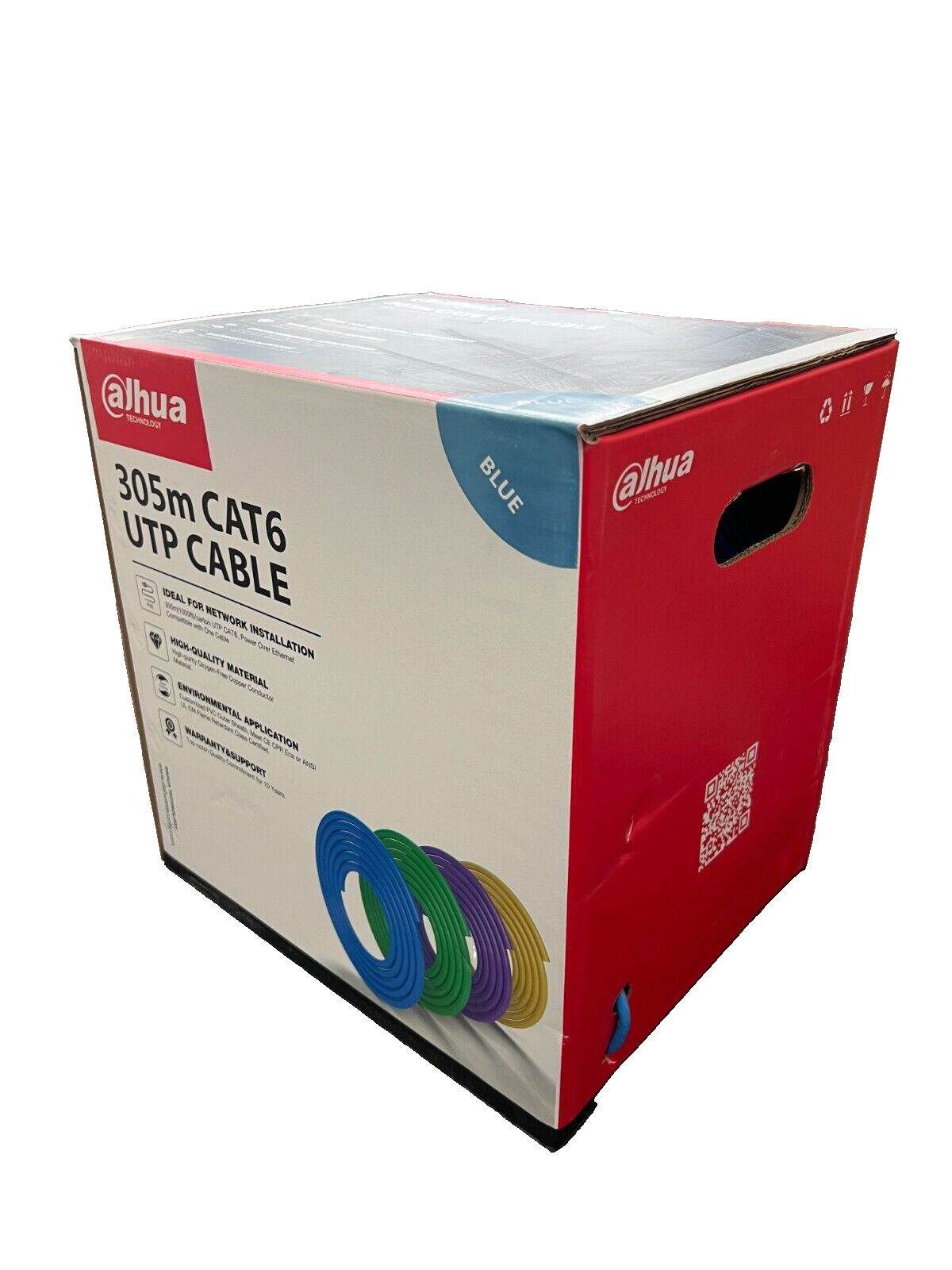 Matassa bobina Cavo Dahua CAT6 Blu, 305m, UTP 100% rame di rete