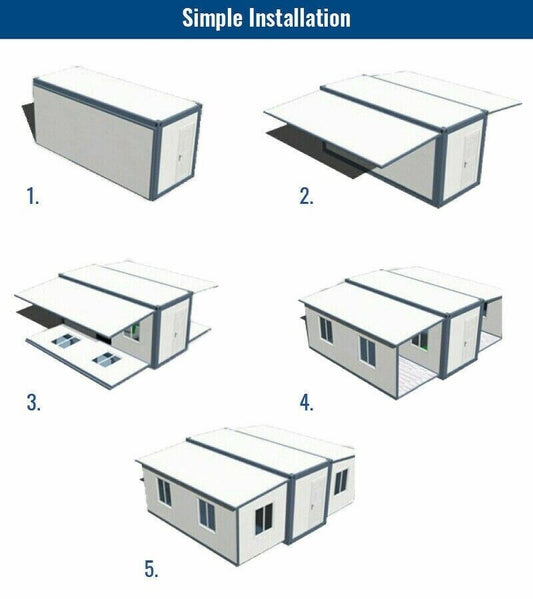 Casa mobile prefabbricata 36mq, con bagno completo e due camere da letto box