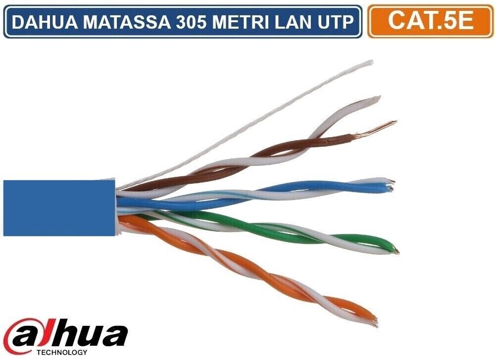 MATASSA BOBINA DAHUA CAVO RETE 305 MT ETHERNET UTP CAT 5E 4X2 AWG 24 - 100% RAME