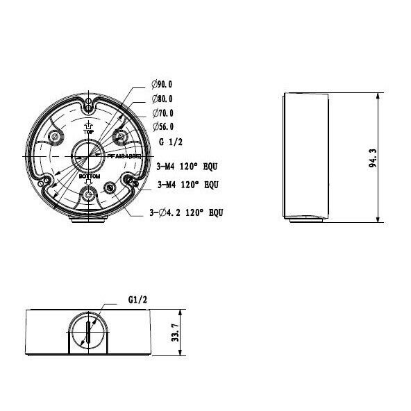 PFA135 Box di giunzione stagno - Alluminio - Waterproof - oem Dahua Telecamera