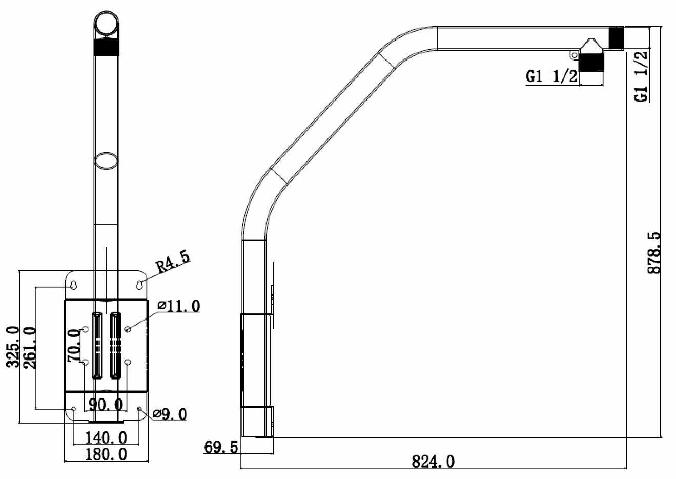 Original DAHUA PFB303S STAFFA IN ALLUMINIO  PTZ speed dome, MONTAGGIO PARAPETTO