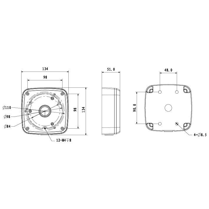 PFA123 Scatola di giunzione per telecamere IP Dome OEM Dahua - Waterproof