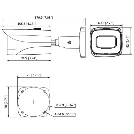 Telecamera Mini Bullet 8MP HDCVI FISSA 2.8mm, videosorveglianza tvcc OEMdahua