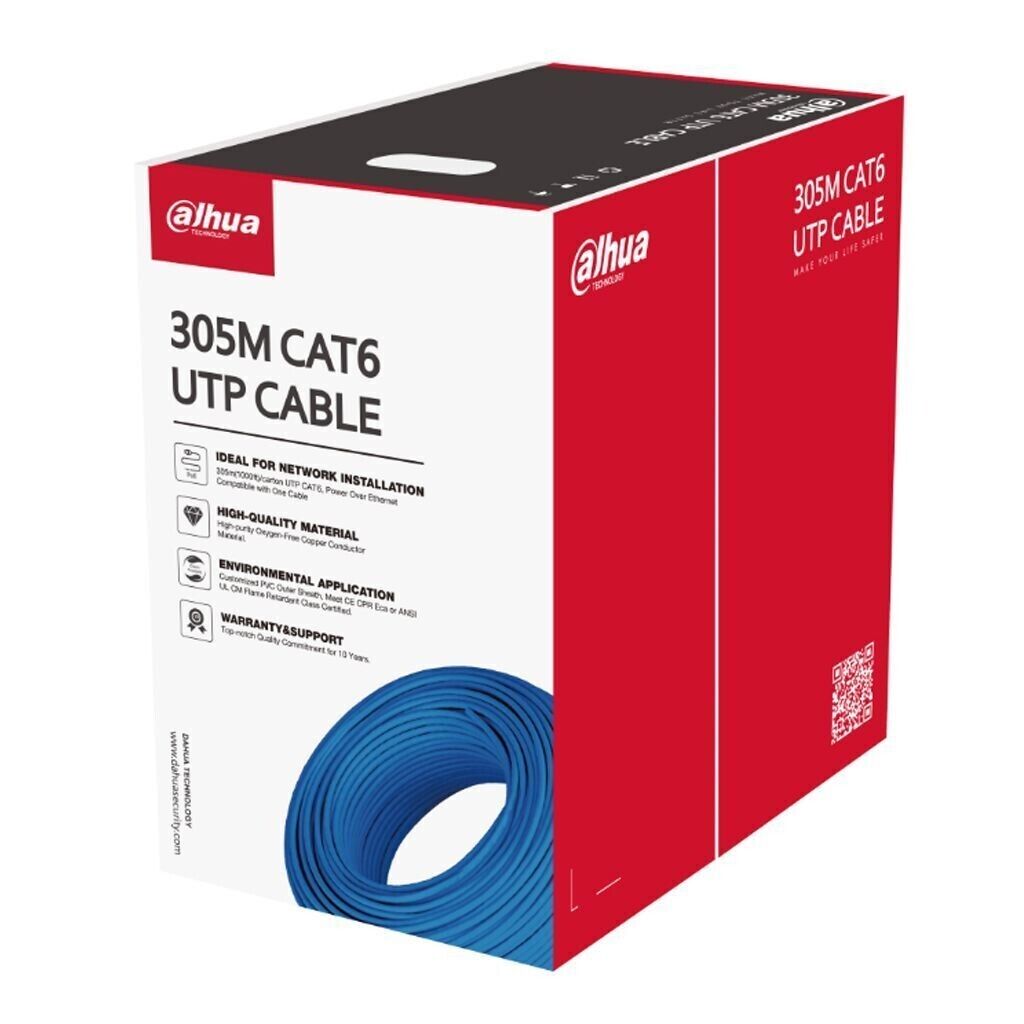 Matassa bobina Cavo Dahua CAT6 Blu, 305m, UTP 100% rame di rete