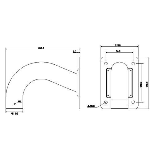 Staffa da Parete per Dome Serie SD5 9/50/40, Dahua PFB300S, in alluminio base