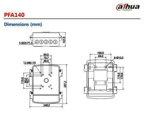 BASE DI GIUNZIONE STAGNA IP66 - waterproof- SCATOLA box DAHUA PFA140 supporto