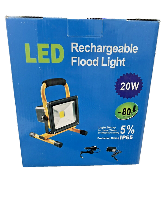 FARO LED RICARICABILE 20W FARETTO BATTERIE SOSTITUIBILI LUCE FREDDA PORTATILE