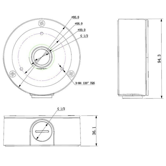 PFA134 Box di giunzione stagno - Alluminio - Waterproof - OEM Dahua Telecamera